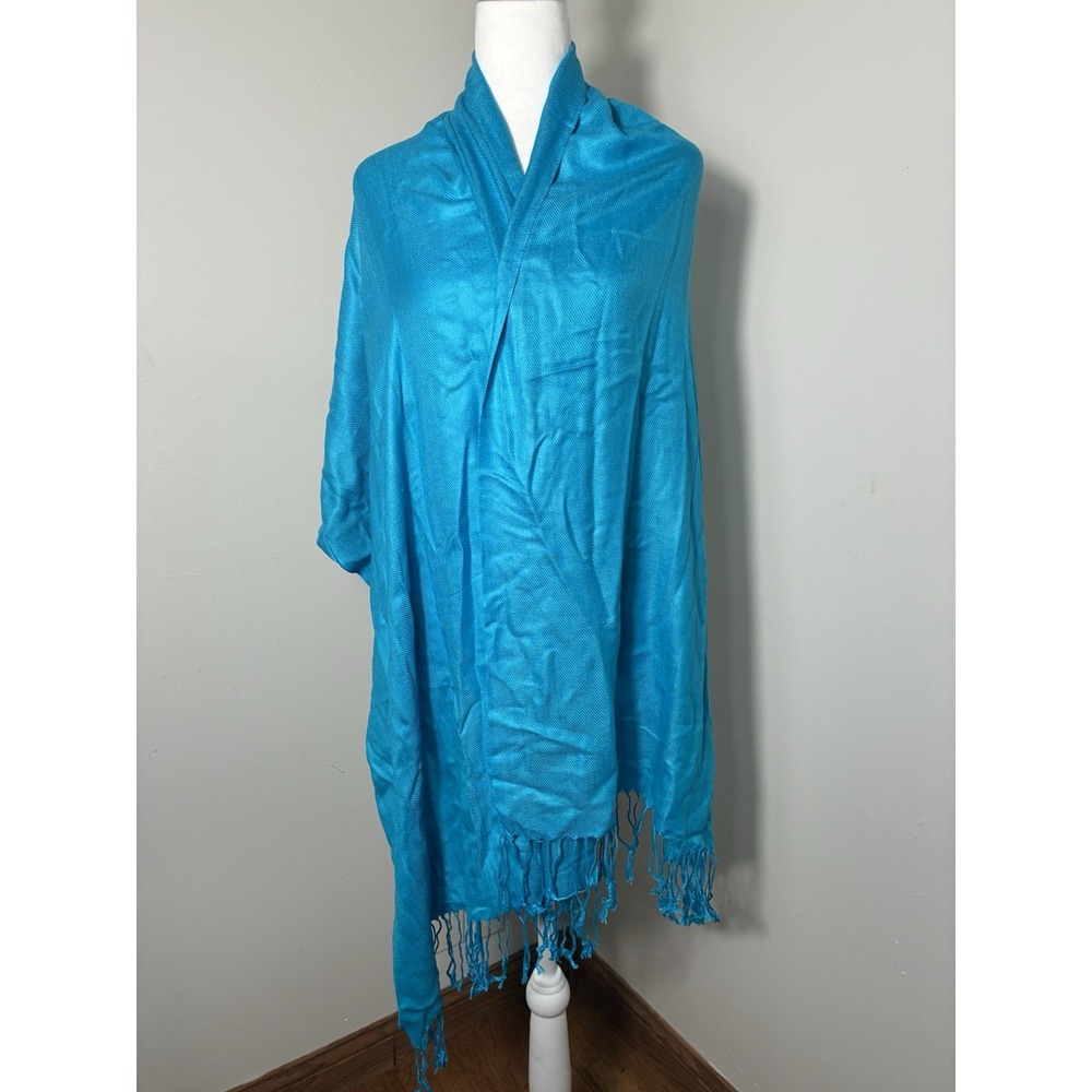 pashmina scarf wrap shawl blue 100% Pashmina Solid Color